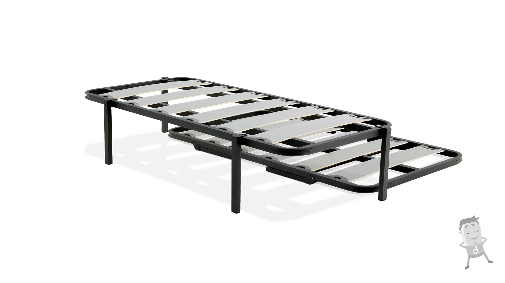 4 patas fijas de acero para cama/somier H. 25 cm 35X35 color negro