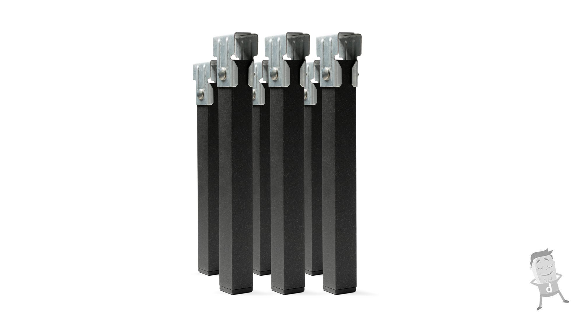 Pack 4 Patas para somier o Base tapizada cilindricas Medidas Especiales  Metal (25 cm)